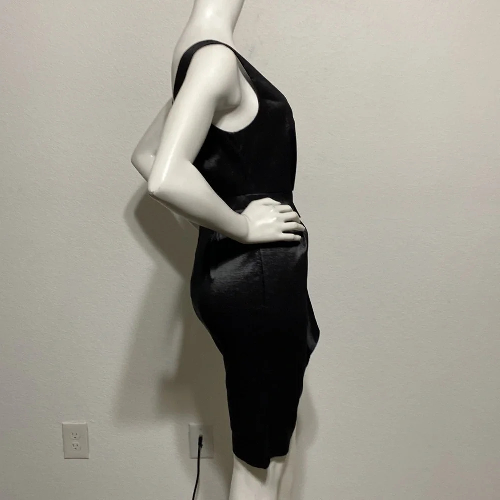 Max and Cleo NWOT Charcoal Satin Sleeveless Cocktail Dress - Picture 5 of 7